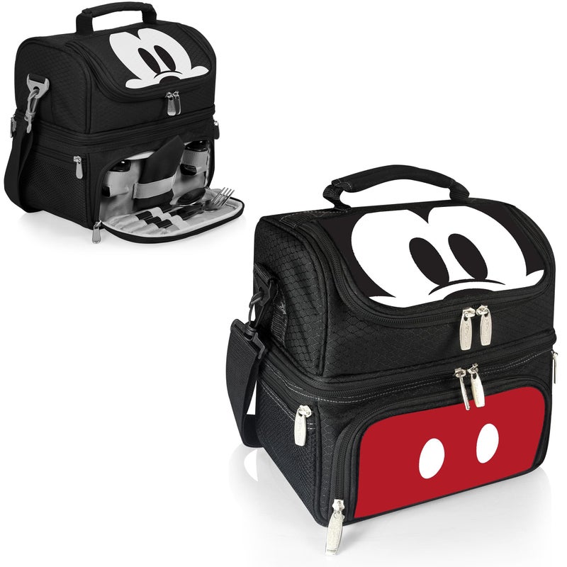 PICNIC TIME Disney Mickey Mouse Pranzo Lunch Bag, Insulated Lunch Box with Utensil Set, Lunch Cooler Bag, (Black), 11 x 7.5 x 12 - Image 1